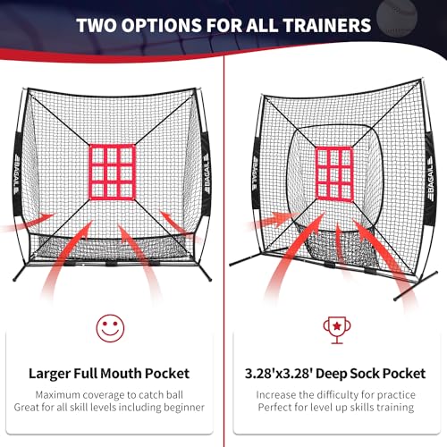 7x7 ft Baseball & Softball Practice Net with Bow Frame, Carry Bag G65167
