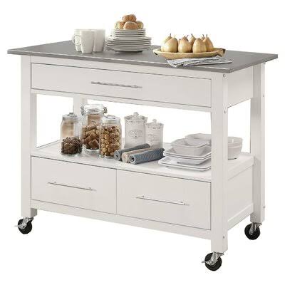 Kitchen Cart with Stainless Steel Top G228848