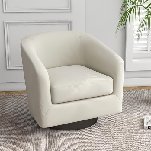 Flax Khaki Fabric Swivel Barrel Accent Chair M9810