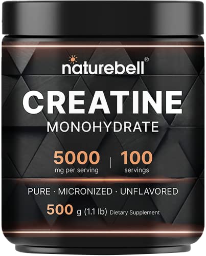 2 Pack Creatine Monohydrate Powder 500 Grams, 5000mg Per Serving, Pure Unflavored Creatine Powder Z18792