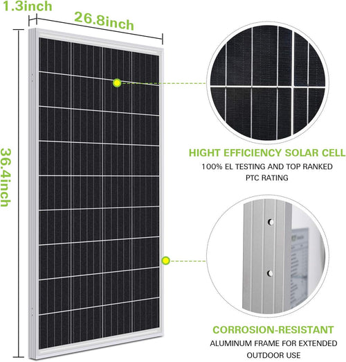 100 Watt 12 Volt Monocrystalline Solar Panel B1528