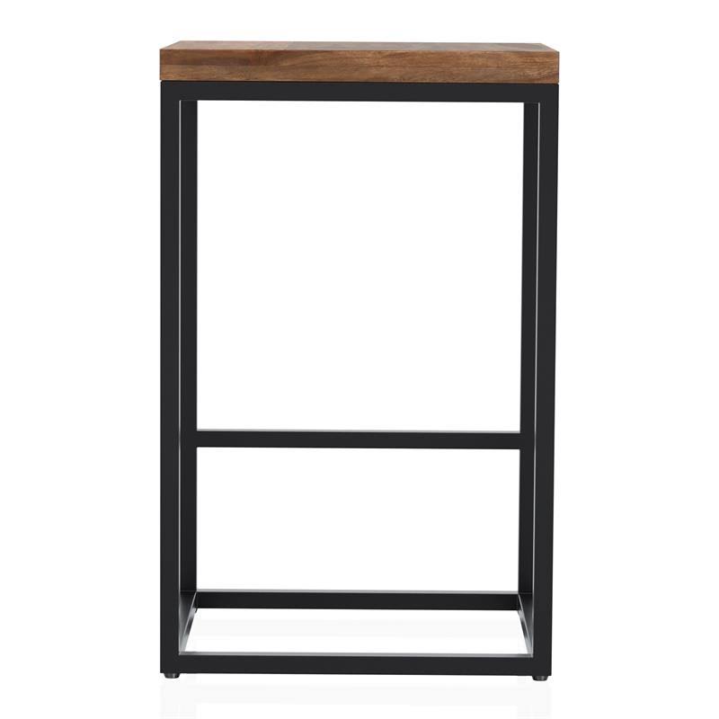 Golden Brown Wood Barstool Set of 2 D6653