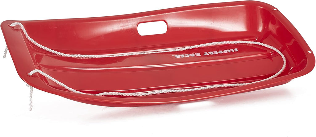 Red 2 Pack Plastic Snow Sled with Pull Rope and Handles Q1633