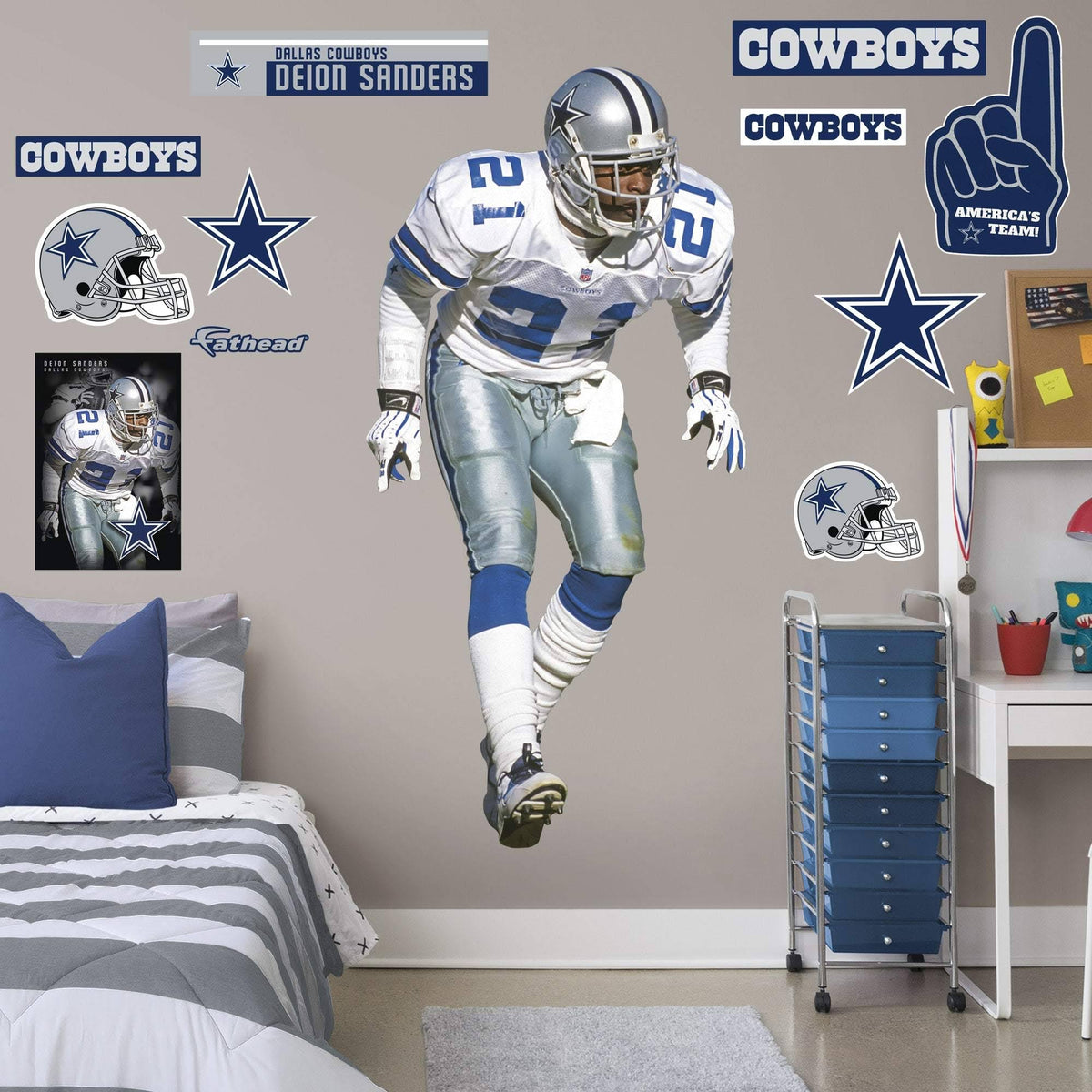 Removable Wall Decal Giant Athlete + 2 Wall Decals O7786
