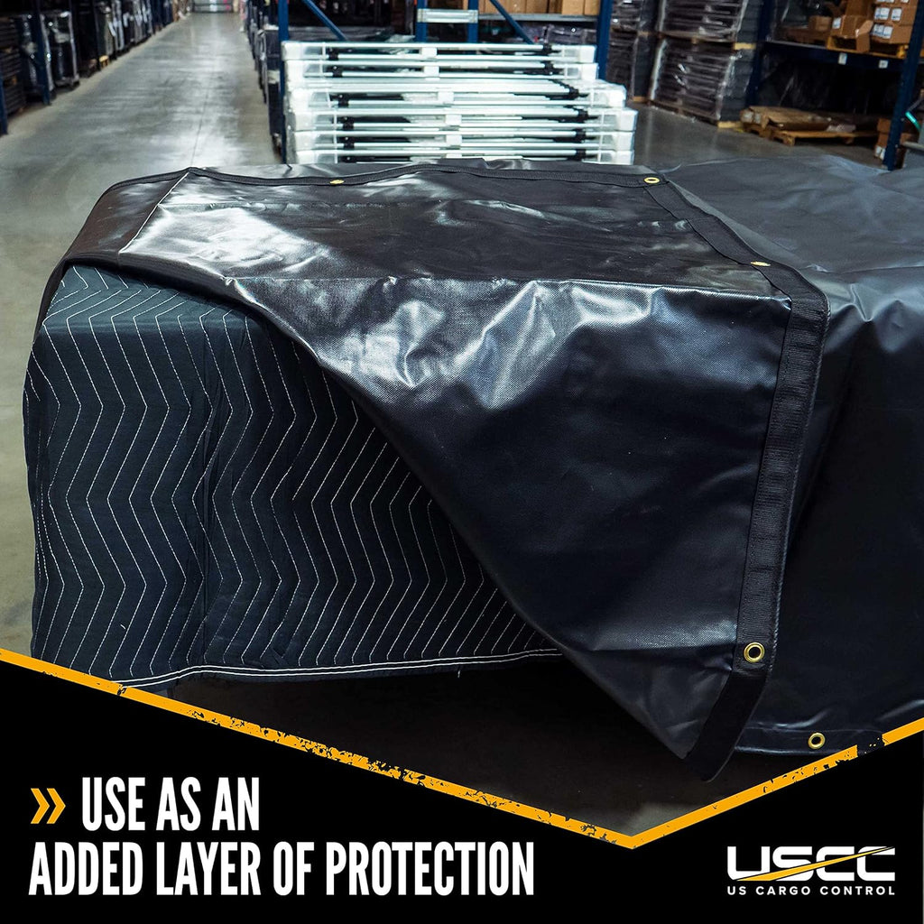 Black Gray Polyester Moving Blankets 24 Pack T945