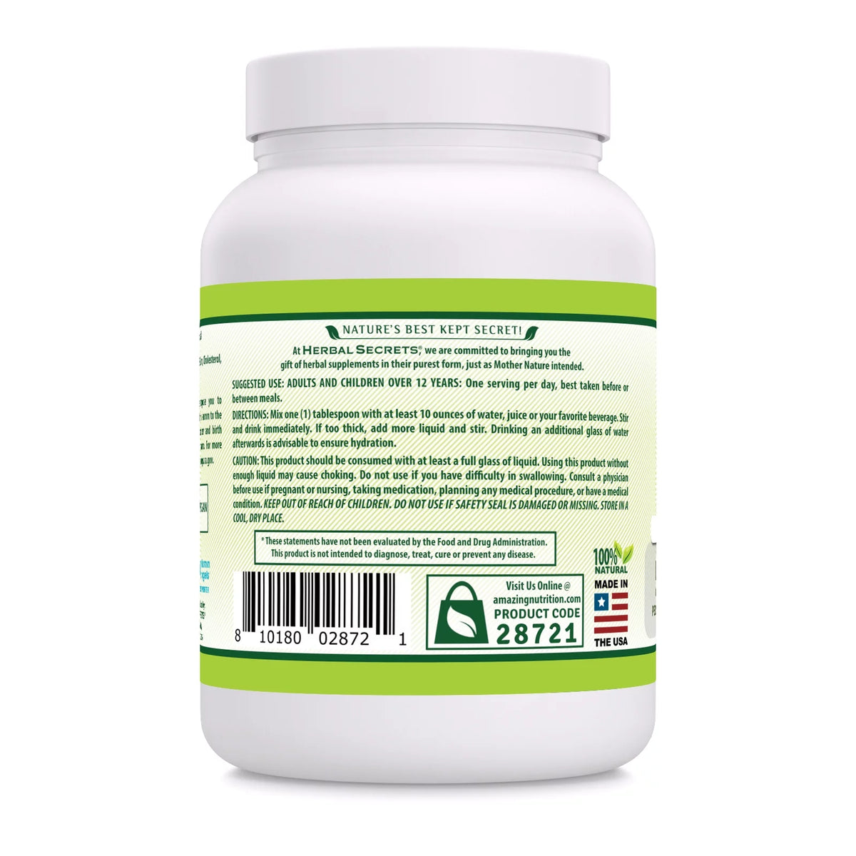 USDA Certified Organic Psyllium Husk 16 Oz D729