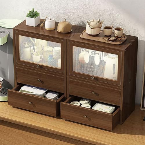 Rustic Mini Countertop Cabinet with Door and Drawer D848287