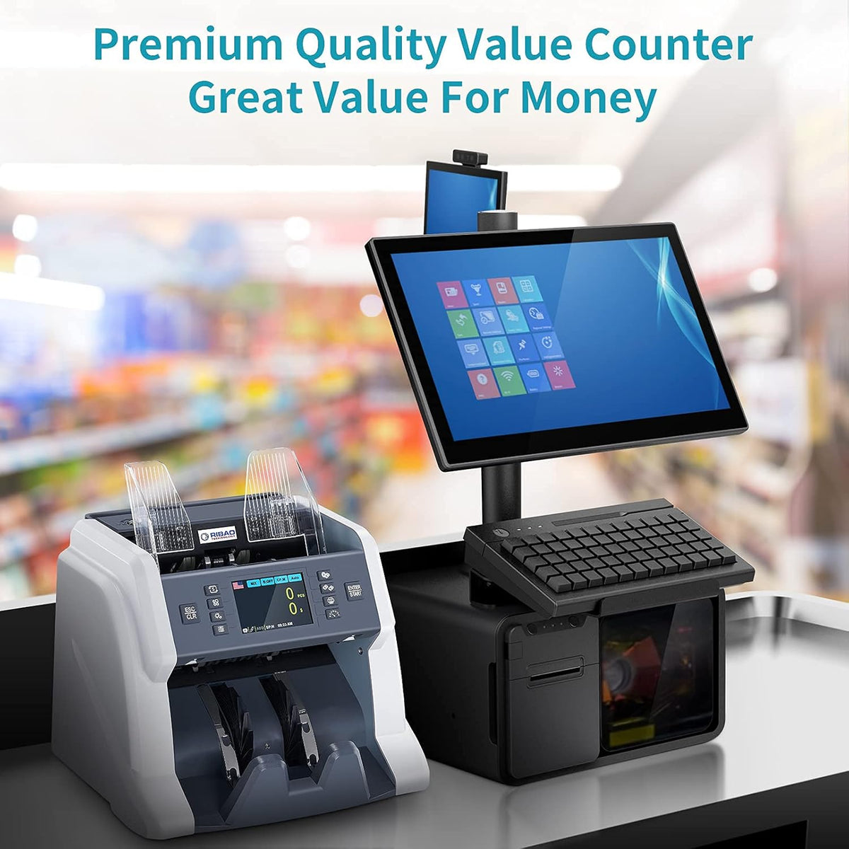 Money Counter Machine Cash Value Bill Counting Multi Currency Z1666