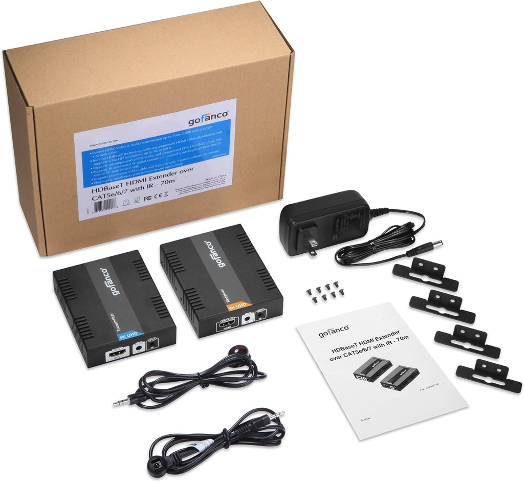 HDBaseT HDMI Extender 4K 60Hz Over CAT5e/CAT6/CAT7 Cable with Bi-Directional IR Q30207