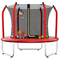 55" Toddler Trampoline with Safety Enclosure Net, Basketball Hoop U682