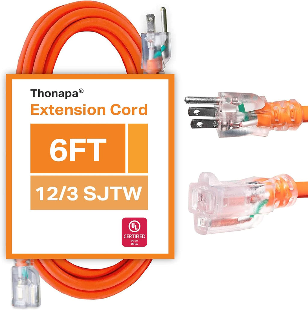 50 Foot 12/3 Heavy Duty Neon Green Extension Cord I4599