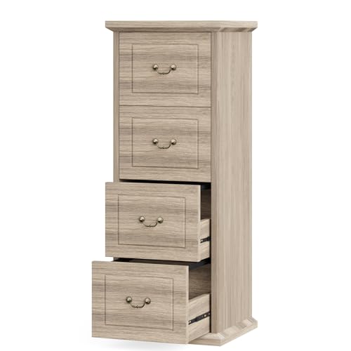 Walnut 4-Drawer Vertical File Cabinet B24514