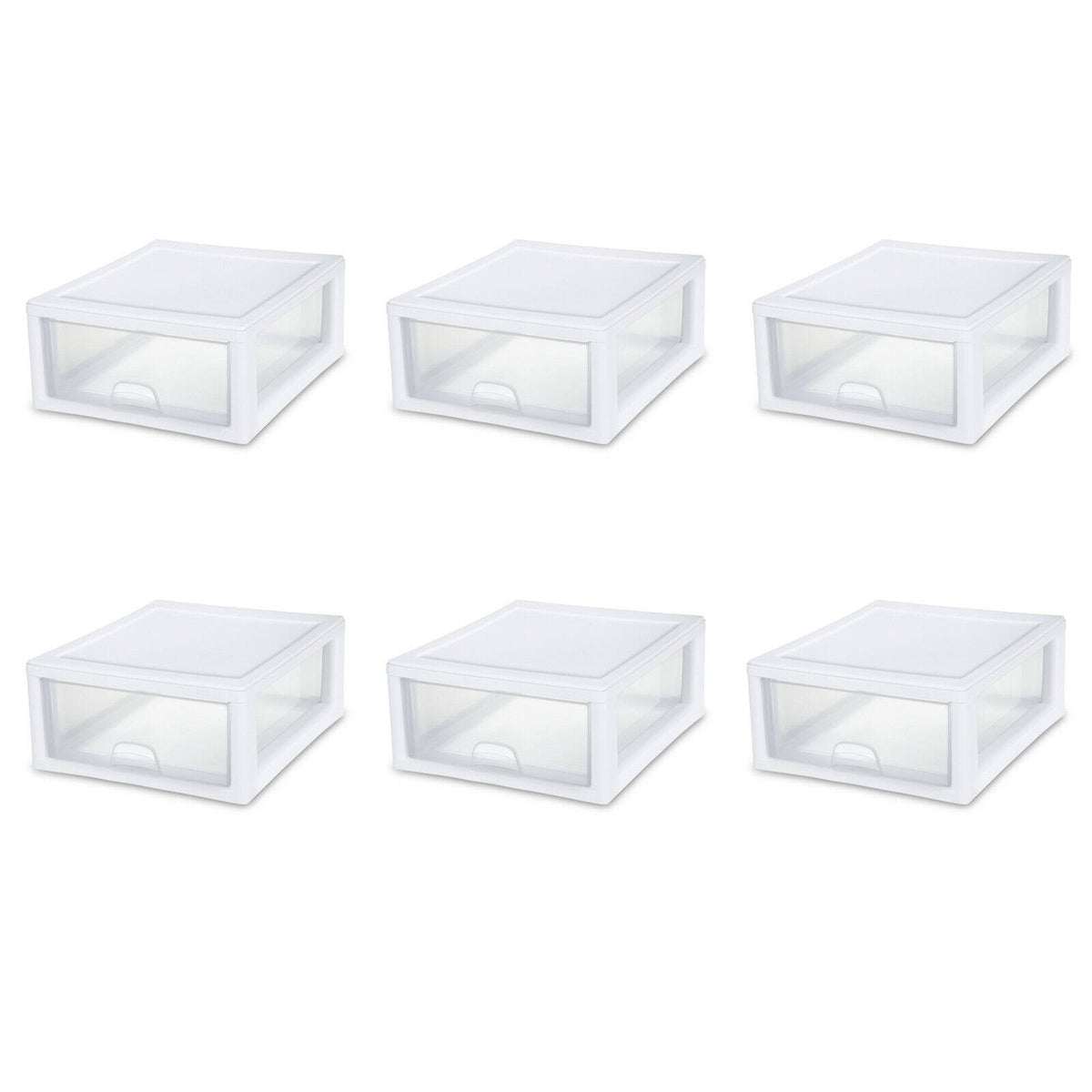 16 Qt. Stacking Drawer White Case of 6 O143