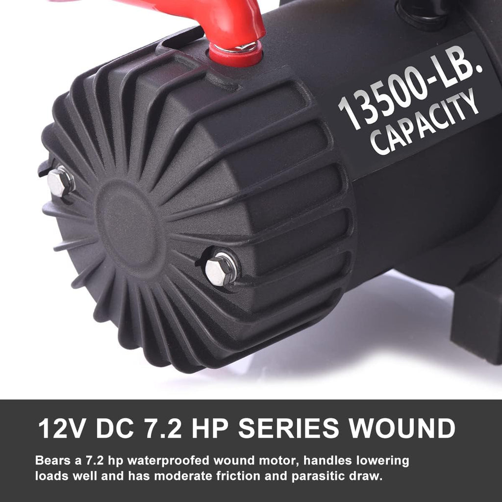 13500 lb Waterproof Synthetic Rope Electric Winch Kit J6345