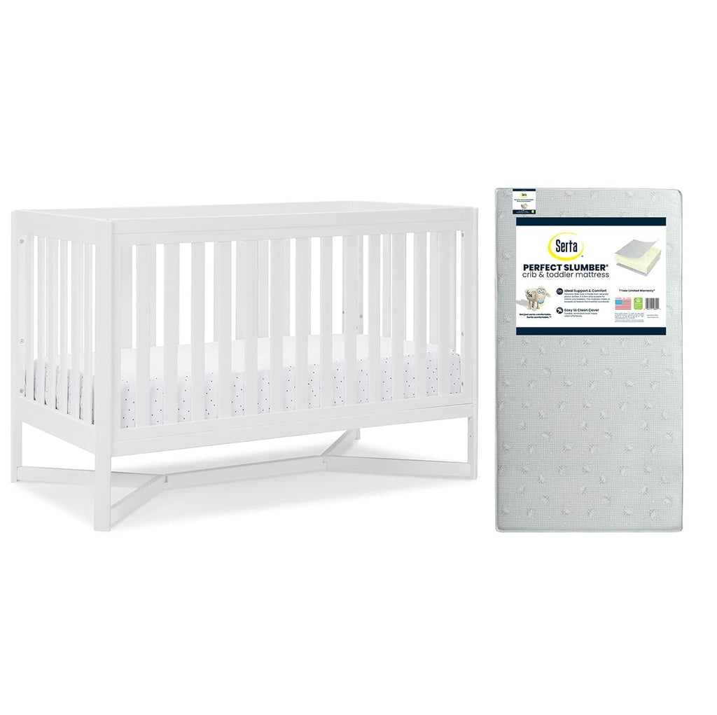 4-in-1 Convertible Crib and Dual Sided Crib & Toddler Mattress L636