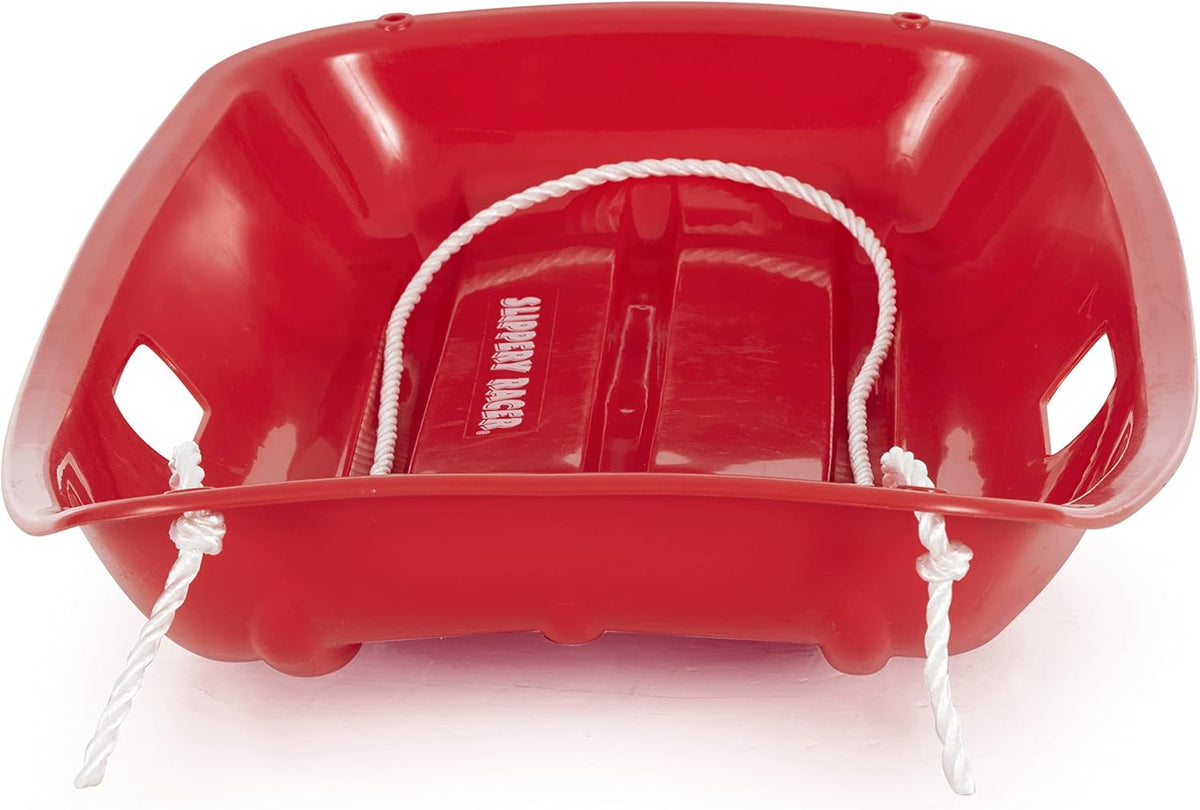 Red 2 Pack Plastic Snow Sled with Pull Rope and Handles Q1633