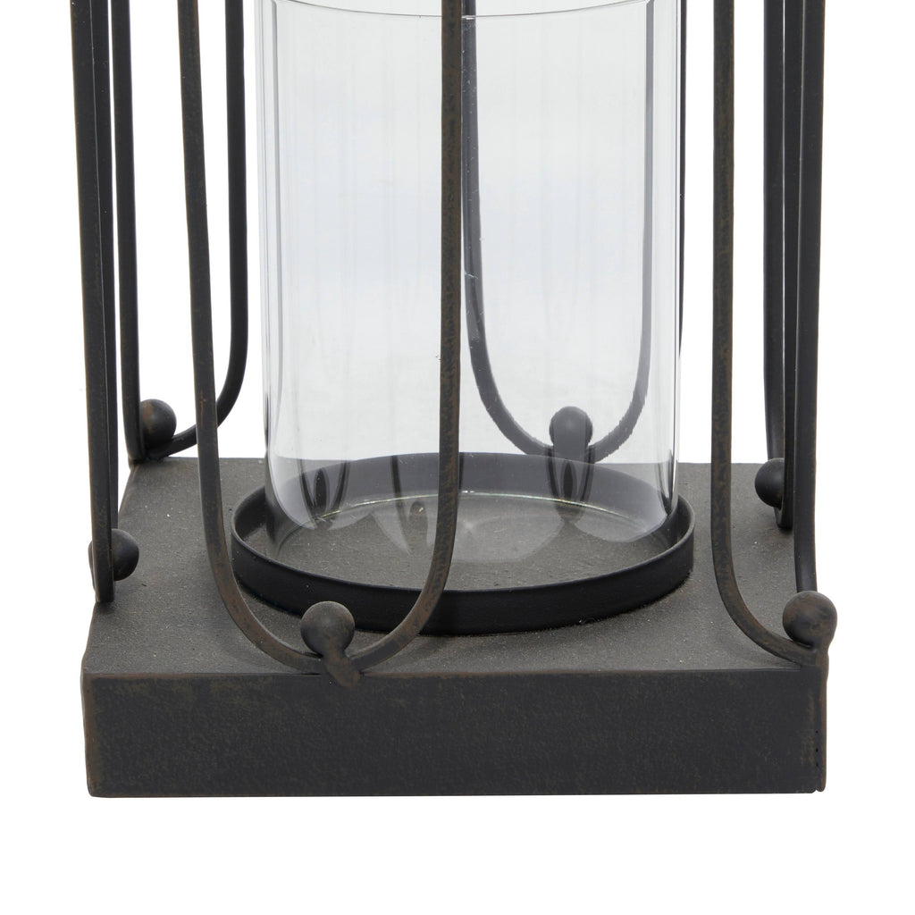 Metal Glass Candle Lantern Set of 2 V7784