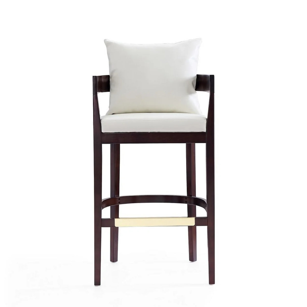 Ivory and Dark Walnut Beech Wood Barstool R67457
