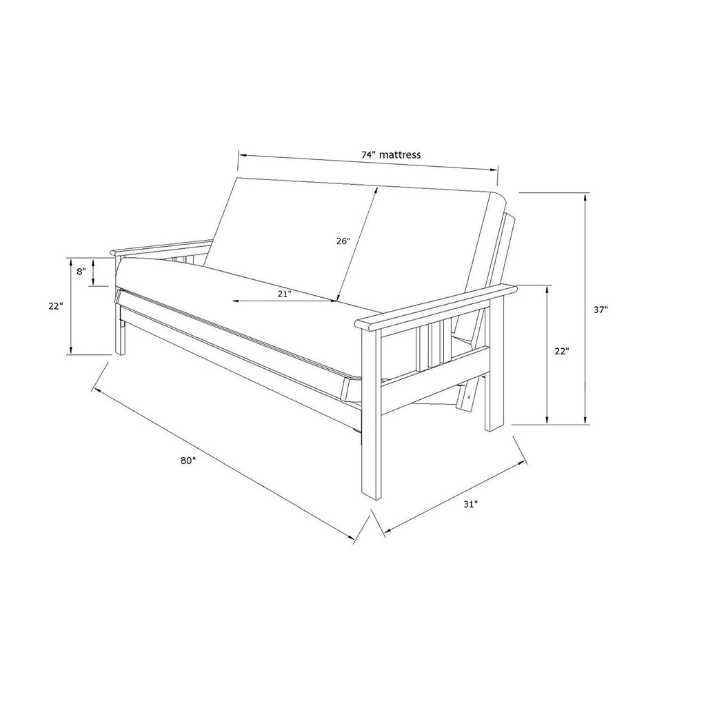 Linen Cocoa Futon Frame with Mattress D8727