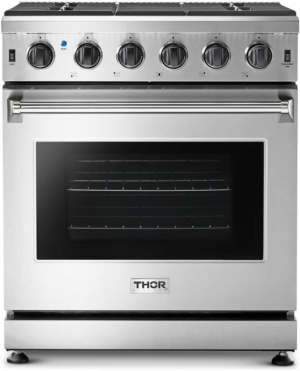 30 Inch Stainless Steel Gas Range with 5 Sealed Burners, 4.5 cu. ft. Oven, Storage Drawer, Cast Iron Grate X50193