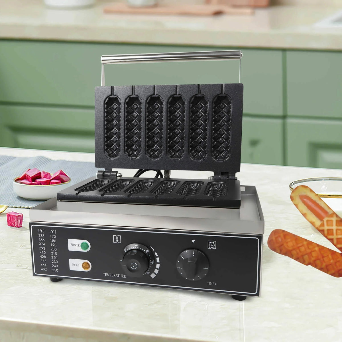 1500W 6 Slice Nonstick Electric Waffle Maker B2902