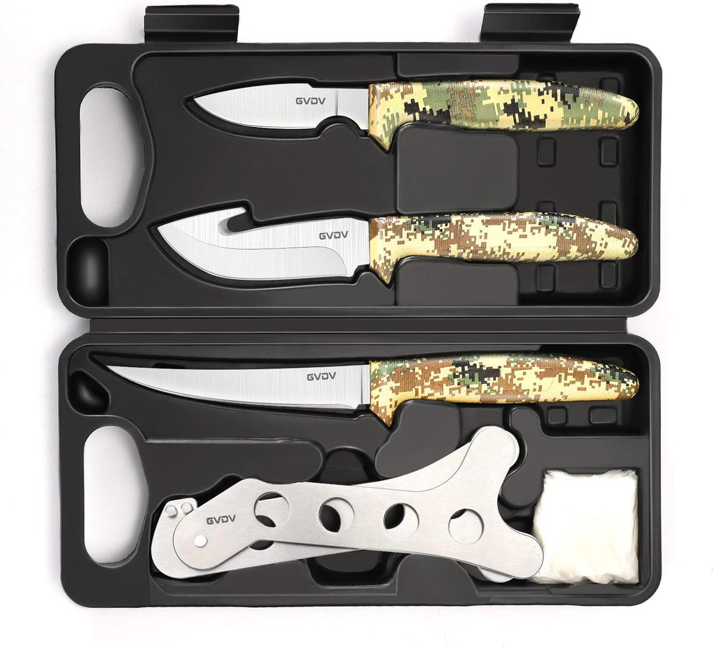14 Pieces Hunting Knife Set with Gut Hook Skinner Knife L141465