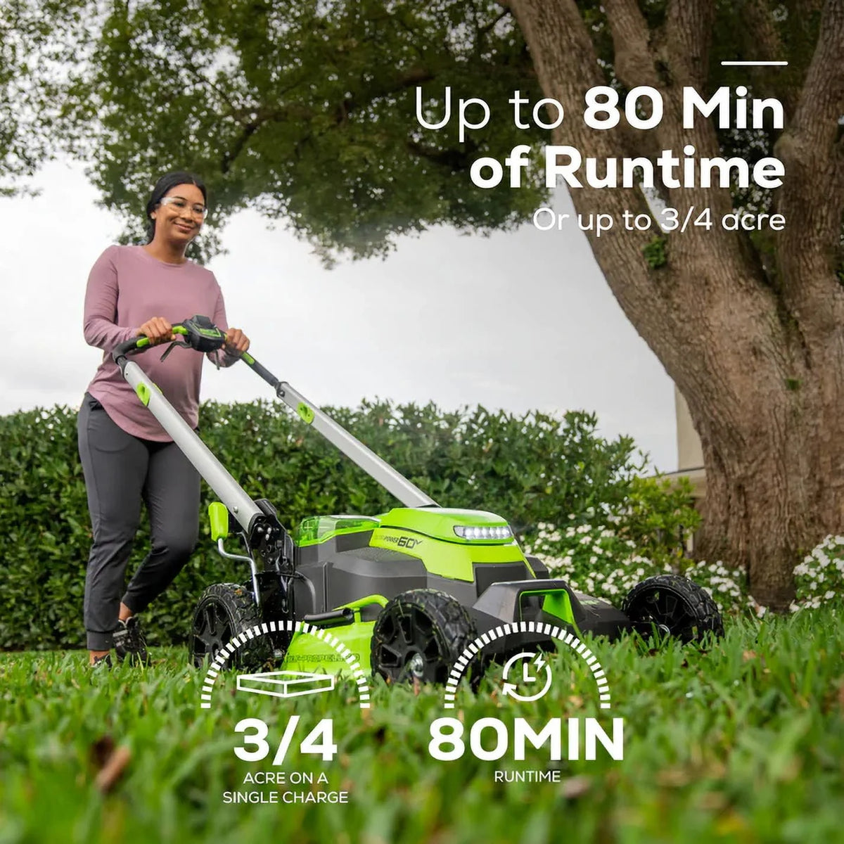 60V Cordless Self-Propelled Lawn Mower with 4.0Ah Batteries I339182
