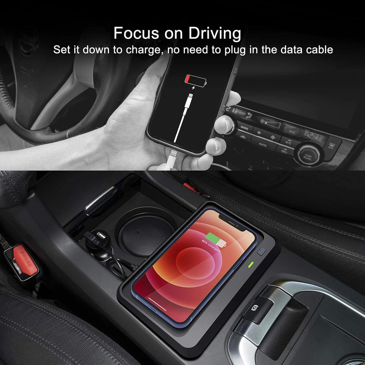 Wireless Charger for Land Rover Discovery Sport 2015 2016 2017 2018 2019, OEM Style Wireless Phone Charging Pad, Pack of 2 O301