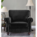 Black Velvet Nailhead Chair I26259