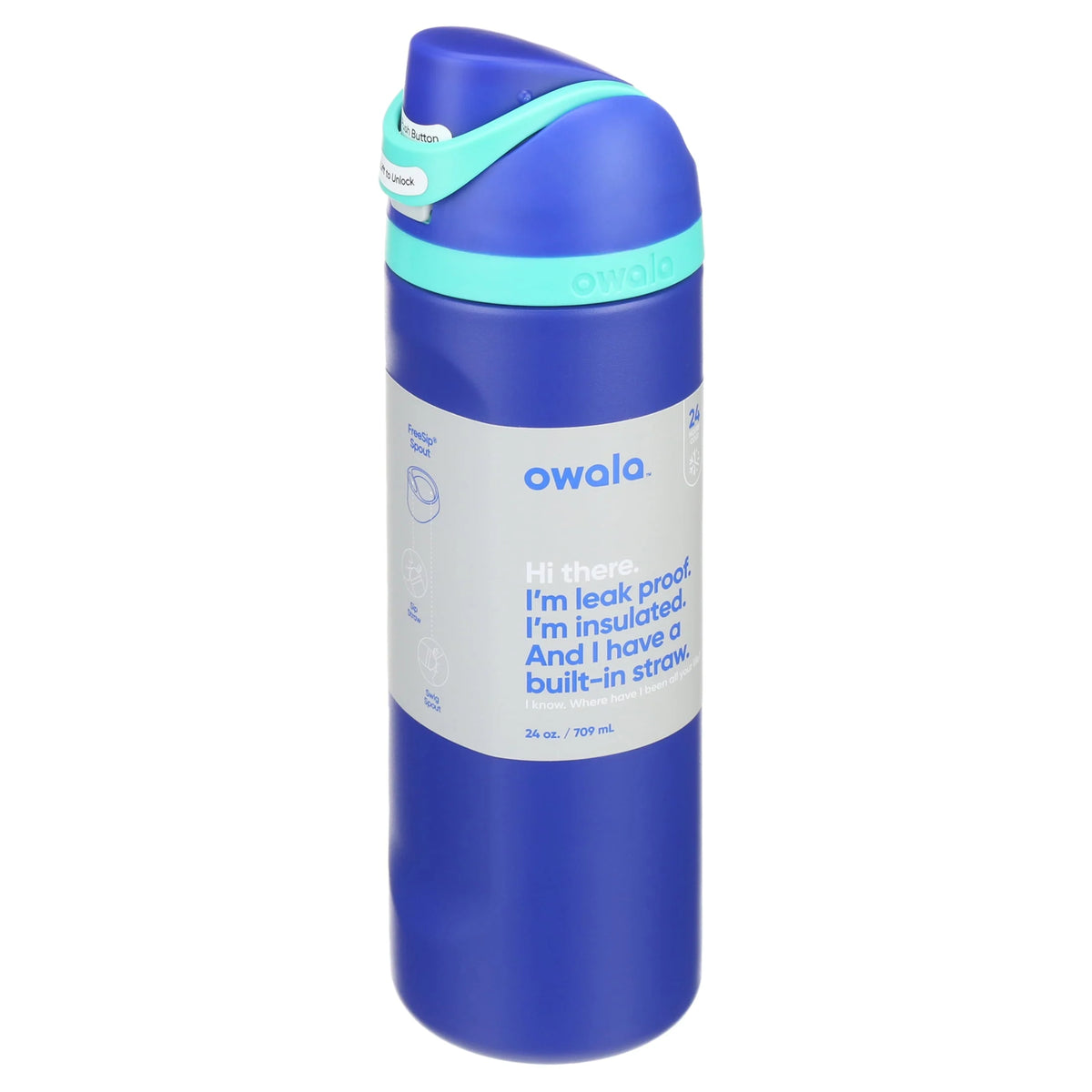 24oz Black Stainless Steel Water Bottle Q396