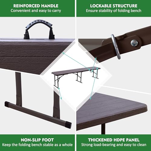 White 6FT Plastic Folding Bench G17054