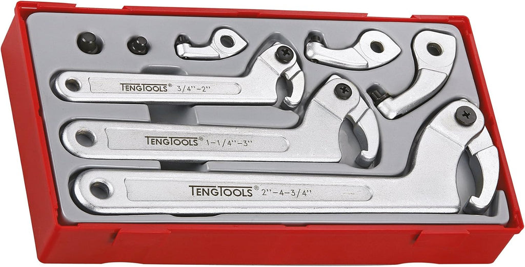 8 Piece Adjustable Hook and Pin Wrench Set V96045