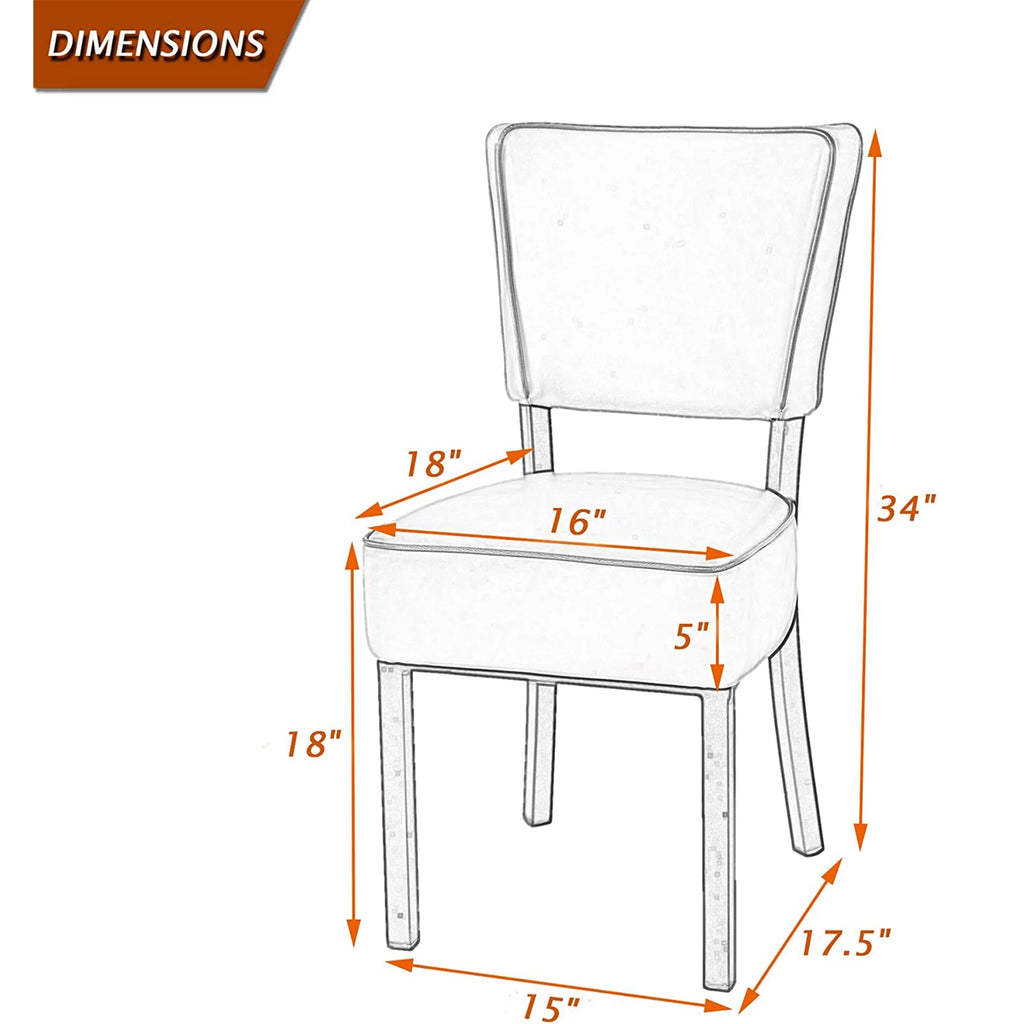 Orange Leather Side Chair Set of 2 P3463