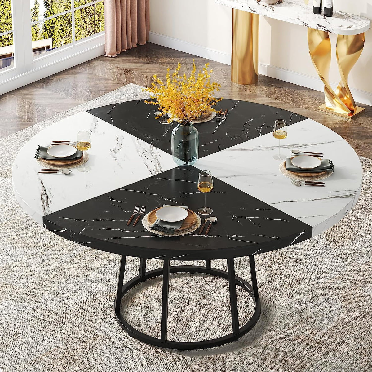 Round Dining Table for 4 People F943