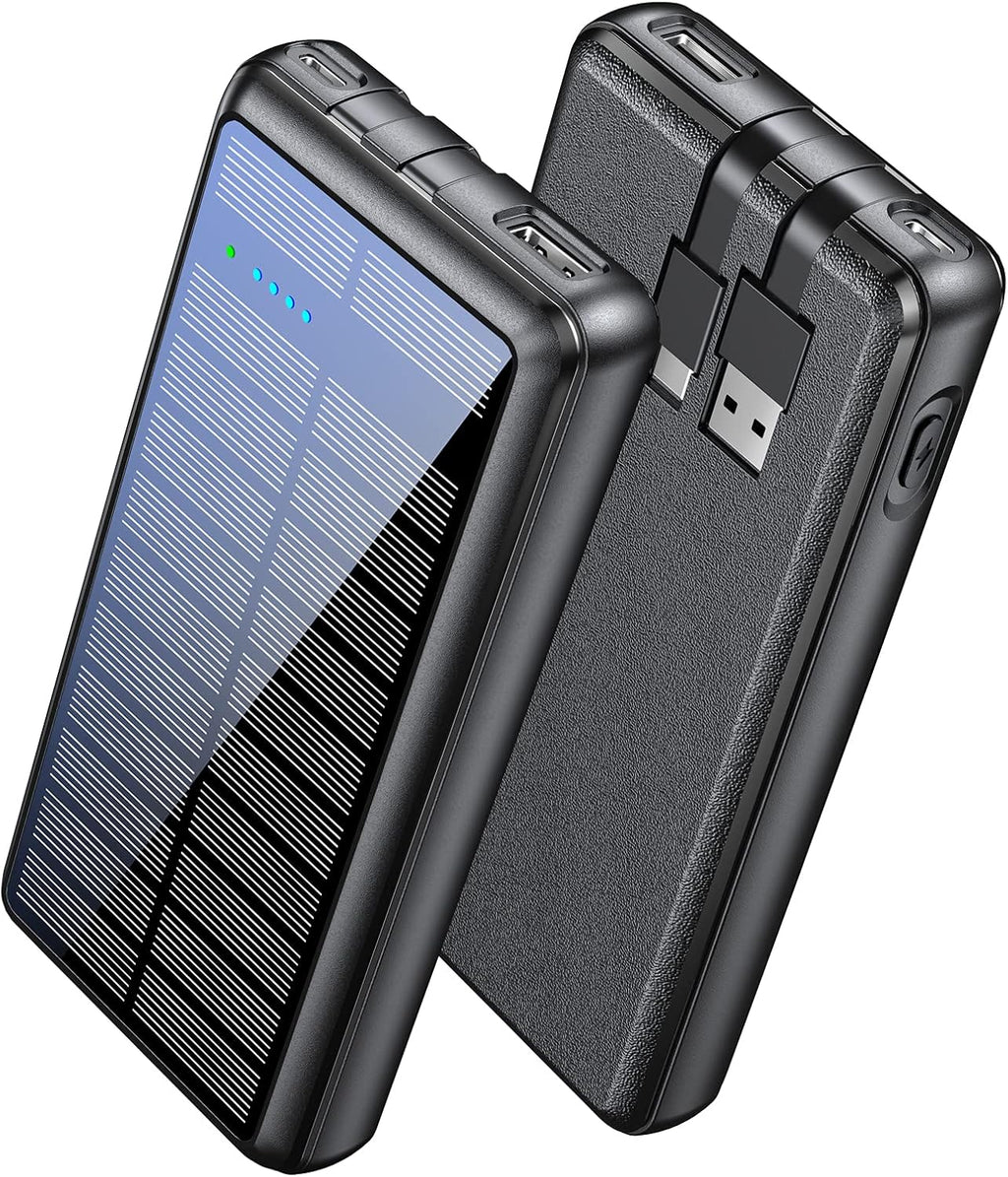 Solar Charger Power Bank 36800mAh with 2 Output Ports and 2 Cables B852