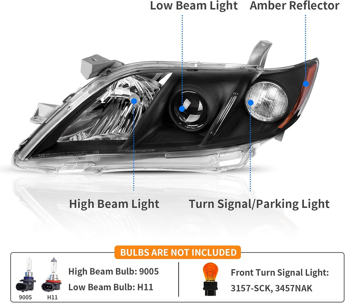 Chrome Housing Headlight Assembly with Clear Lens Fog Lights Combo J50272