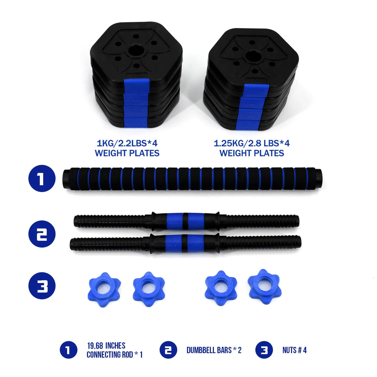 22lb Adjustable Dumbbell Set with Connector B34639