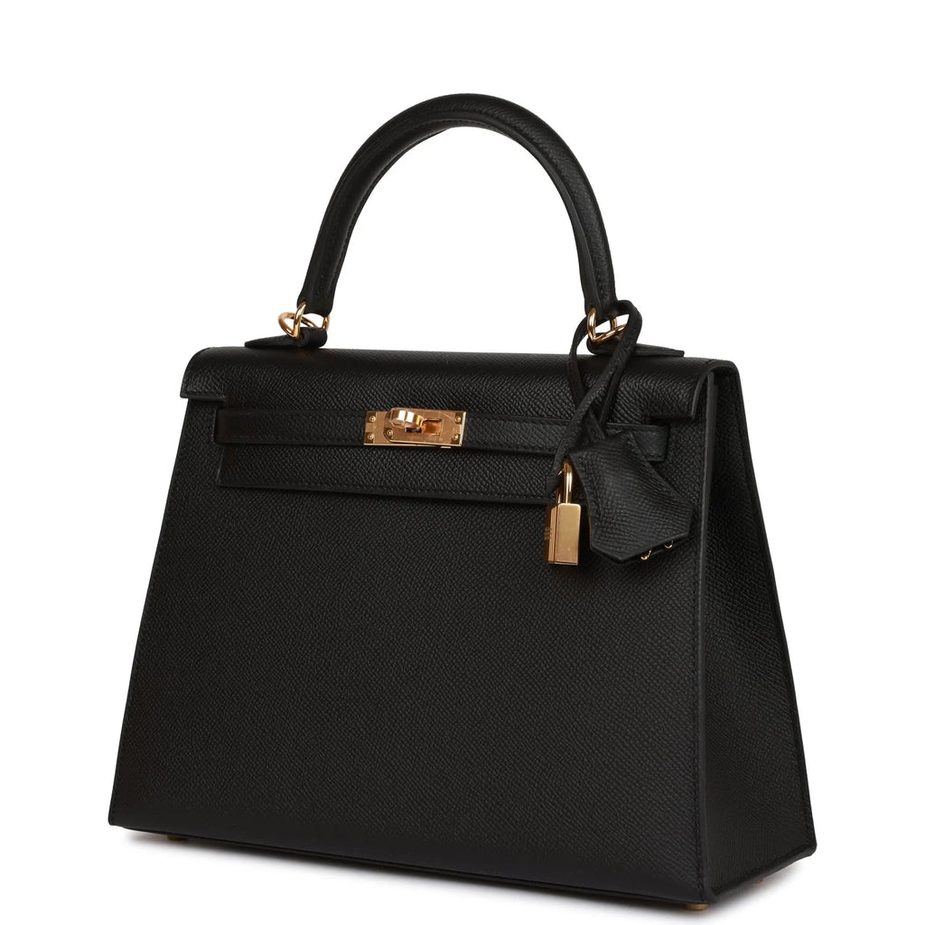 Black Leather Handbag Q487