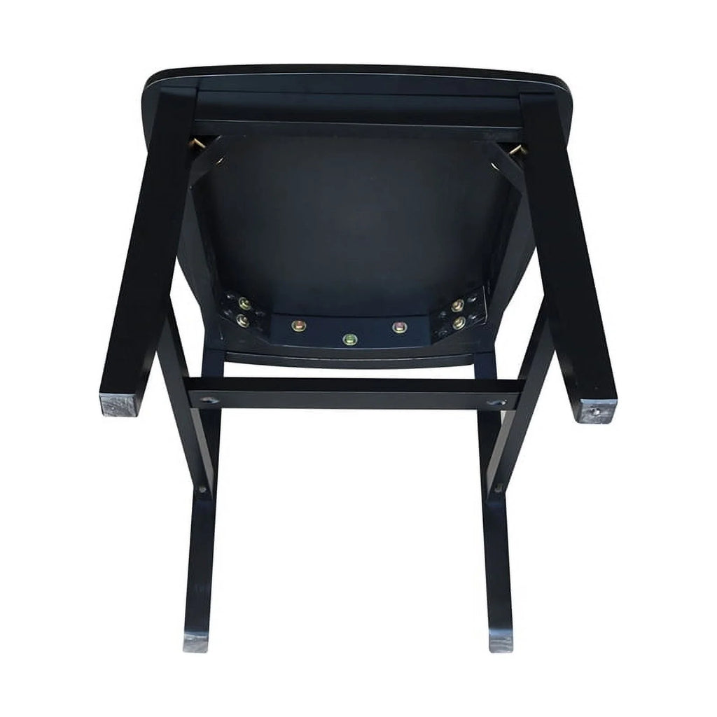 Black Wood Dining Chair Set of Two X345881