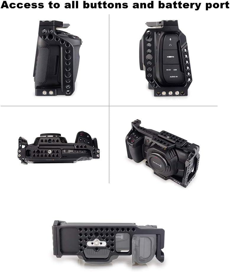 BMPCC 4K /6K Cage with NATO Handle + T5 SSD Card Mount Clamp Q3448