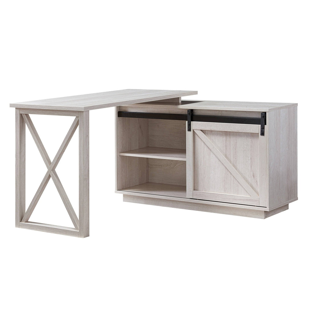 Walnut Oak L-Shape Desk U8580