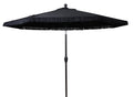 9' Cream Fringe Round Crank Patio Umbrella W8379