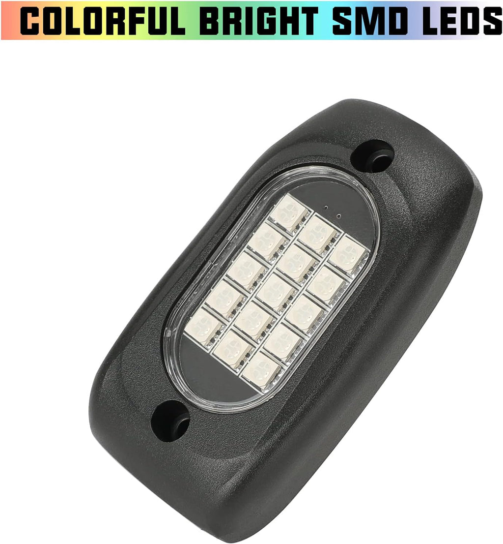 12 Pods RGB LED Rock Lights with Remote Control K26056