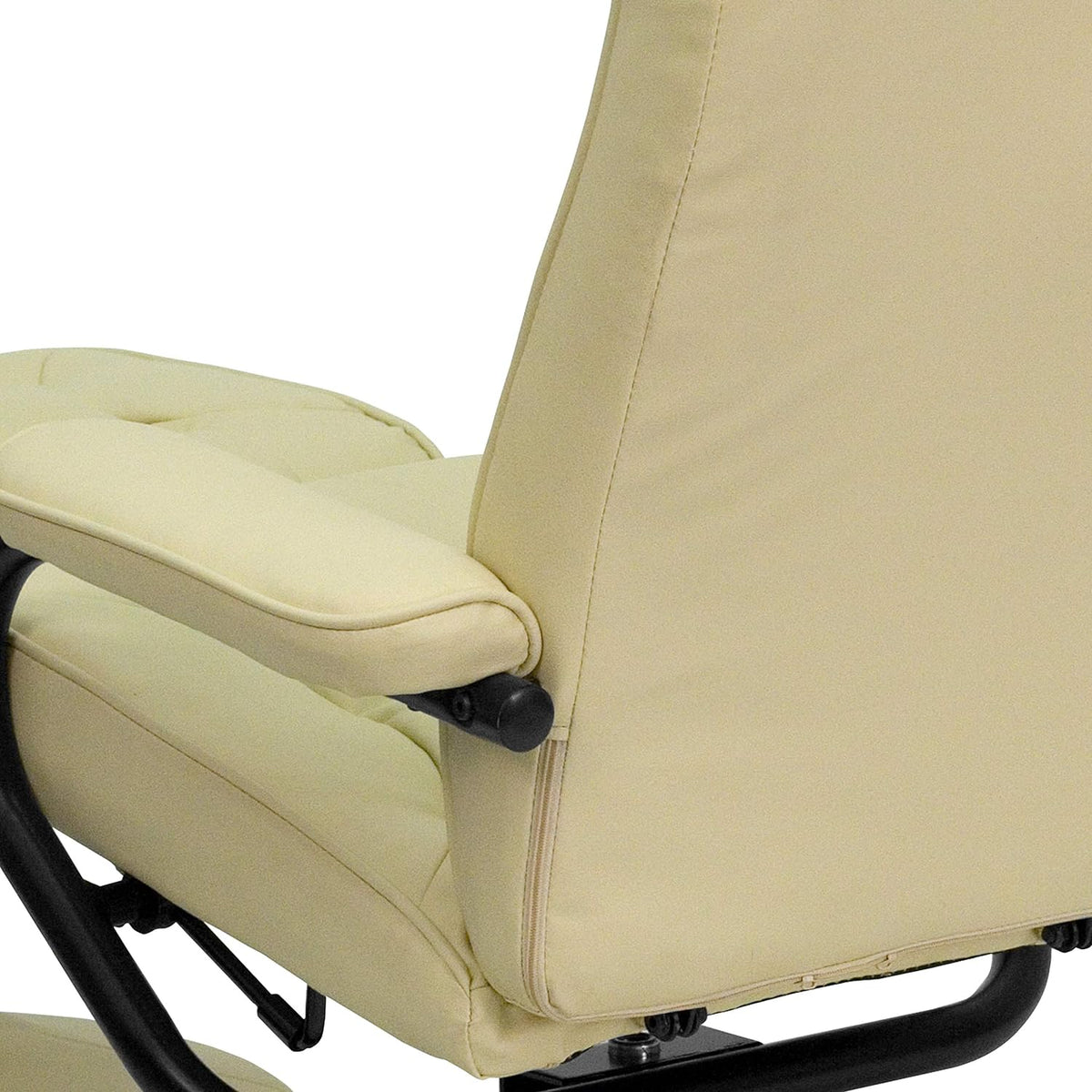 Cream Leathersoft Recliner/Ottoman F898