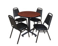 Round Breakroom Table with 4 Stack Chairs B986