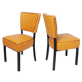 Orange Leather Side Chair Set of 2 P3463