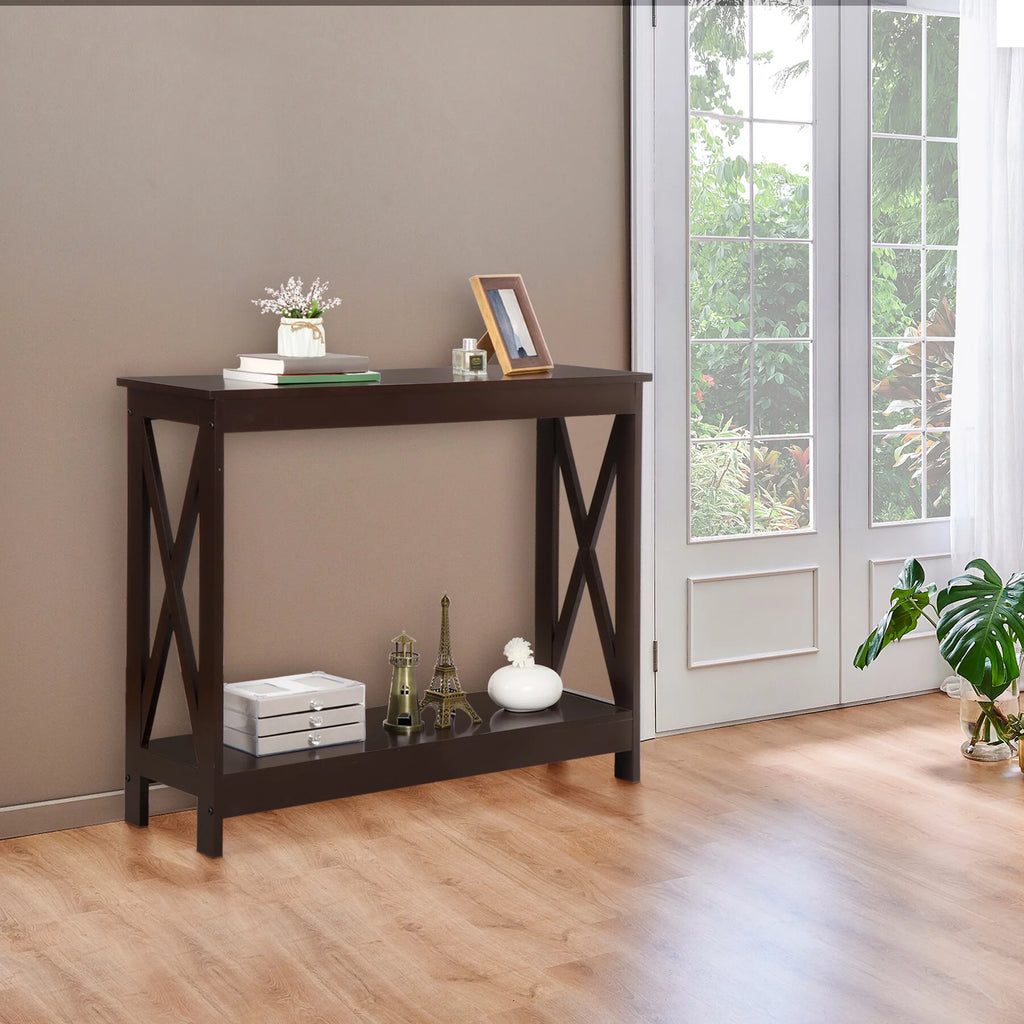 Brown 2 Tier MDF Console Table P2160