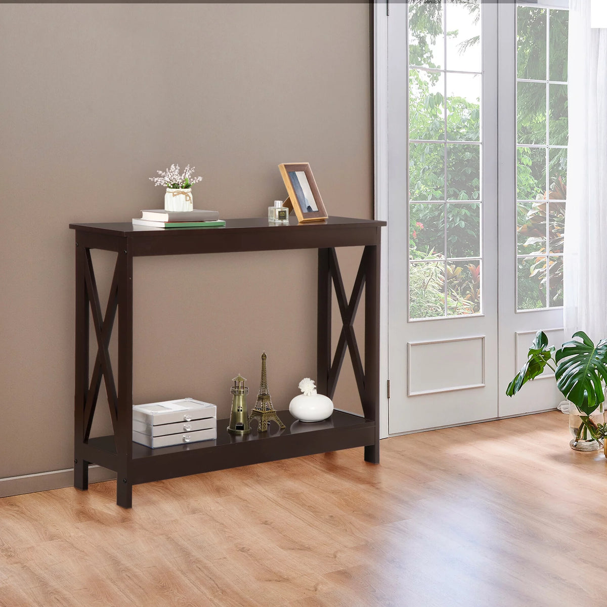 Brown 2 Tier MDF Console Table P2160