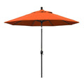 9 ft. Stone Black Aluminum Push Button Tilt Crank Lift Market Patio Umbrella E68423