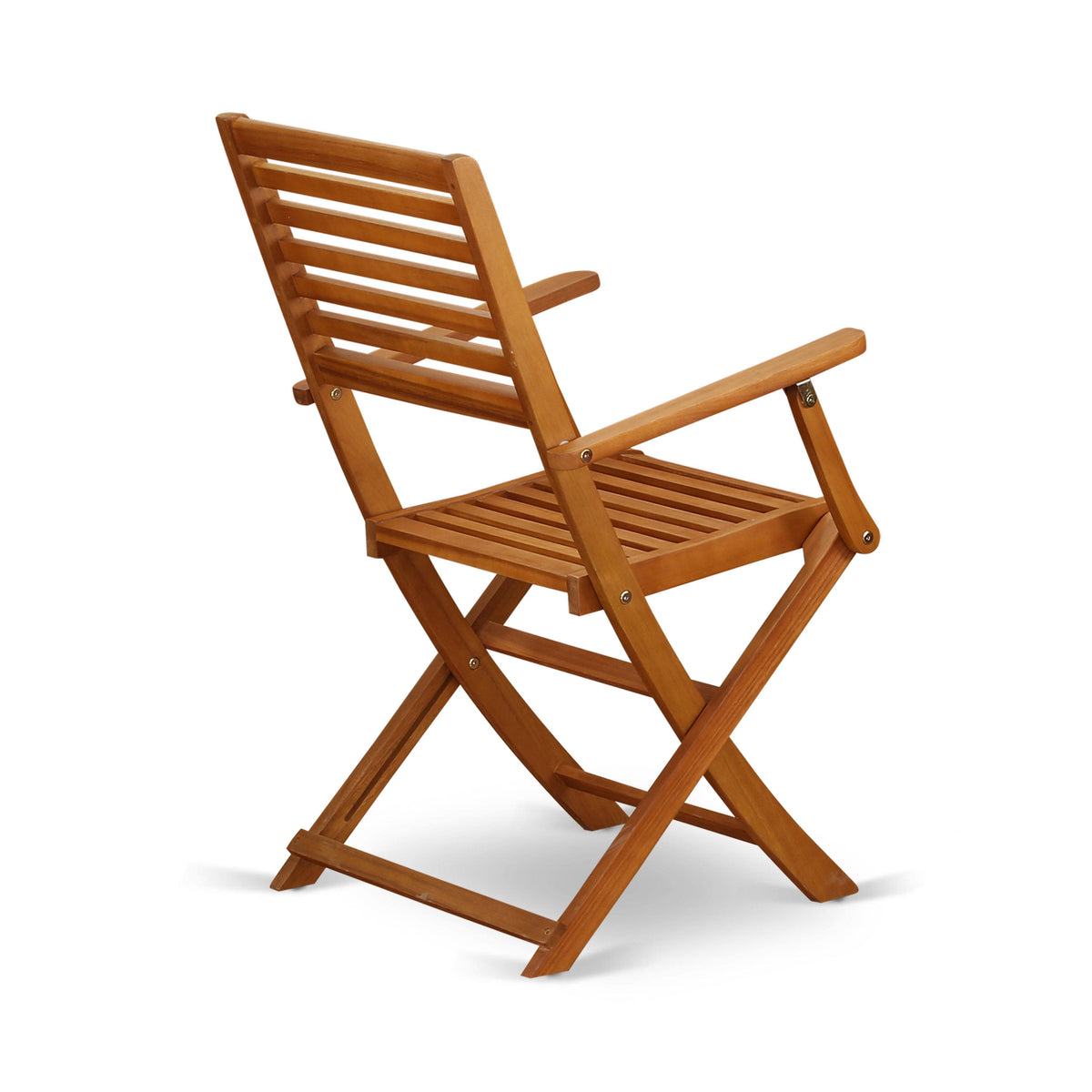 Set of Two Solid Acacia Wood Folding Chair with Arm Rest F485